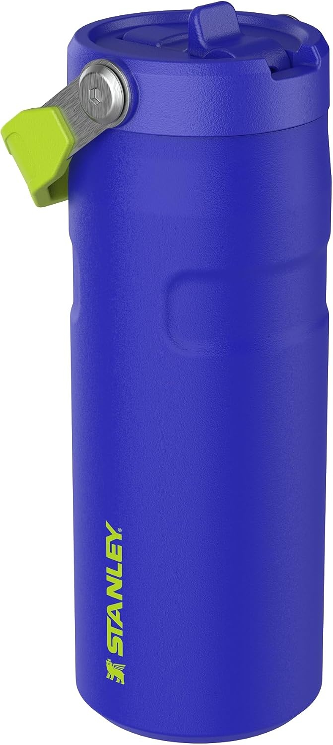 image:imageStanley IceFlow Flip Straw 20 Water Bottle 36 OZ BuiltIn Straw with Larger Opening Lightweight amp LeakResistant Insulated Stainless Steel BPAFree Tigerlily PlumCobalt Chartreuse