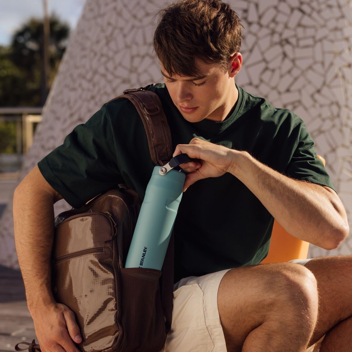 image:imageStanley IceFlow Flip Straw 20 Water Bottle 36 OZ BuiltIn Straw with Larger Opening Lightweight amp LeakResistant Insulated Stainless Steel BPAFree Tigerlily PlumPrickly Pear