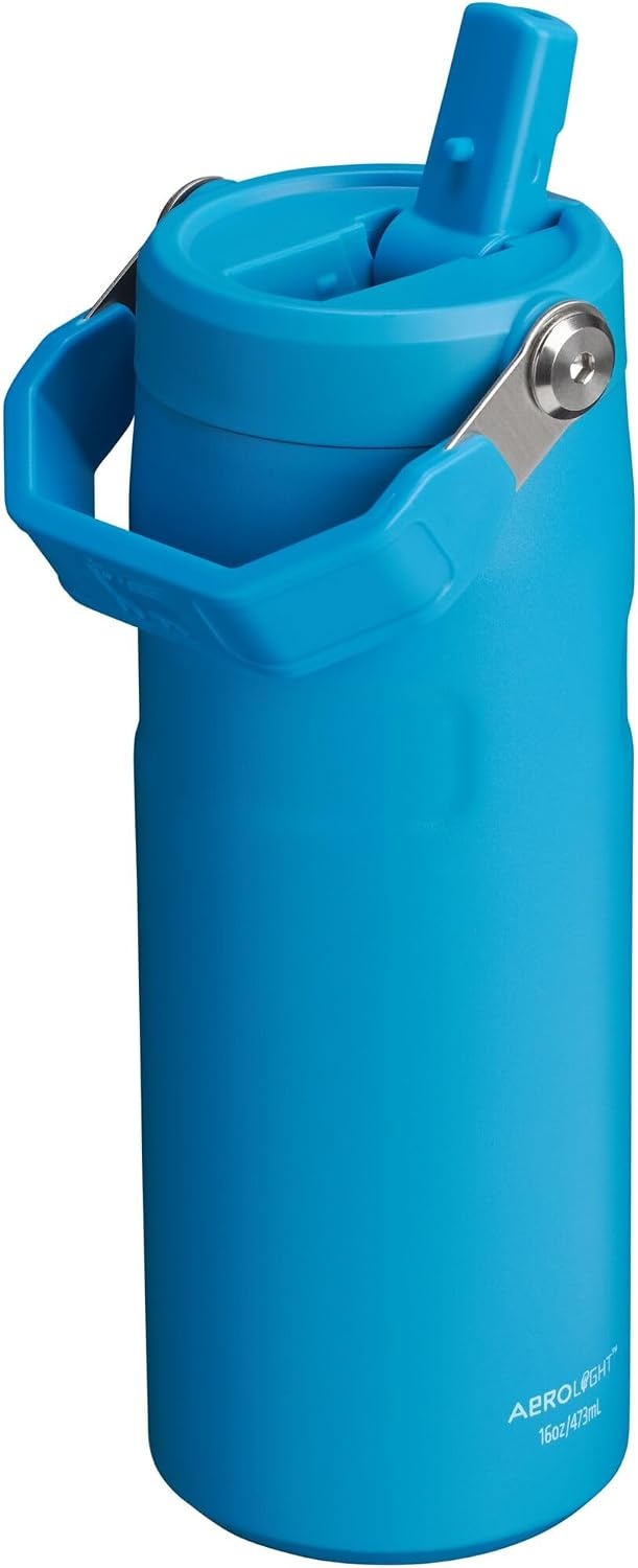 image:imageStanley IceFlow Flip Straw 20 Water Bottle 36 OZ BuiltIn Straw with Larger Opening Lightweight amp LeakResistant Insulated Stainless Steel BPAFree Tigerlily PlumAzure