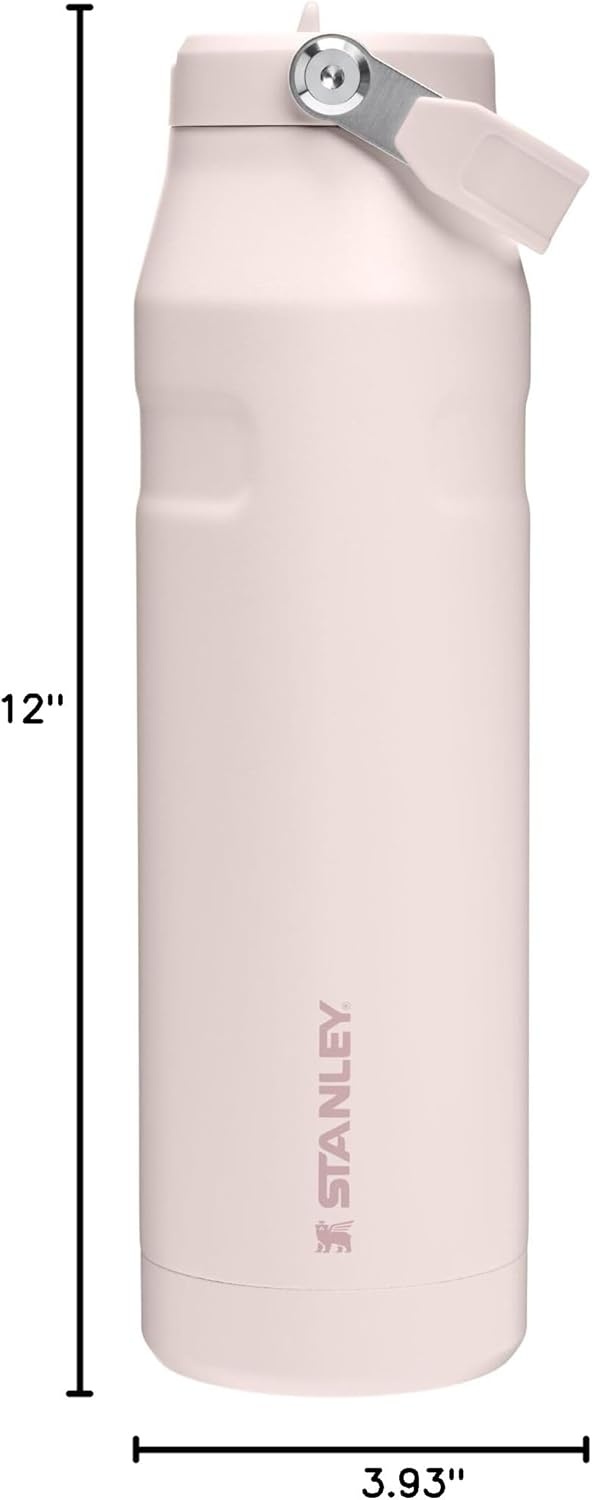 image:imageStanley IceFlow Flip Straw 20 Water Bottle 36 OZ BuiltIn Straw with Larger Opening Lightweight amp LeakResistant Insulated Stainless Steel BPAFree Tigerlily PlumRose Quartz