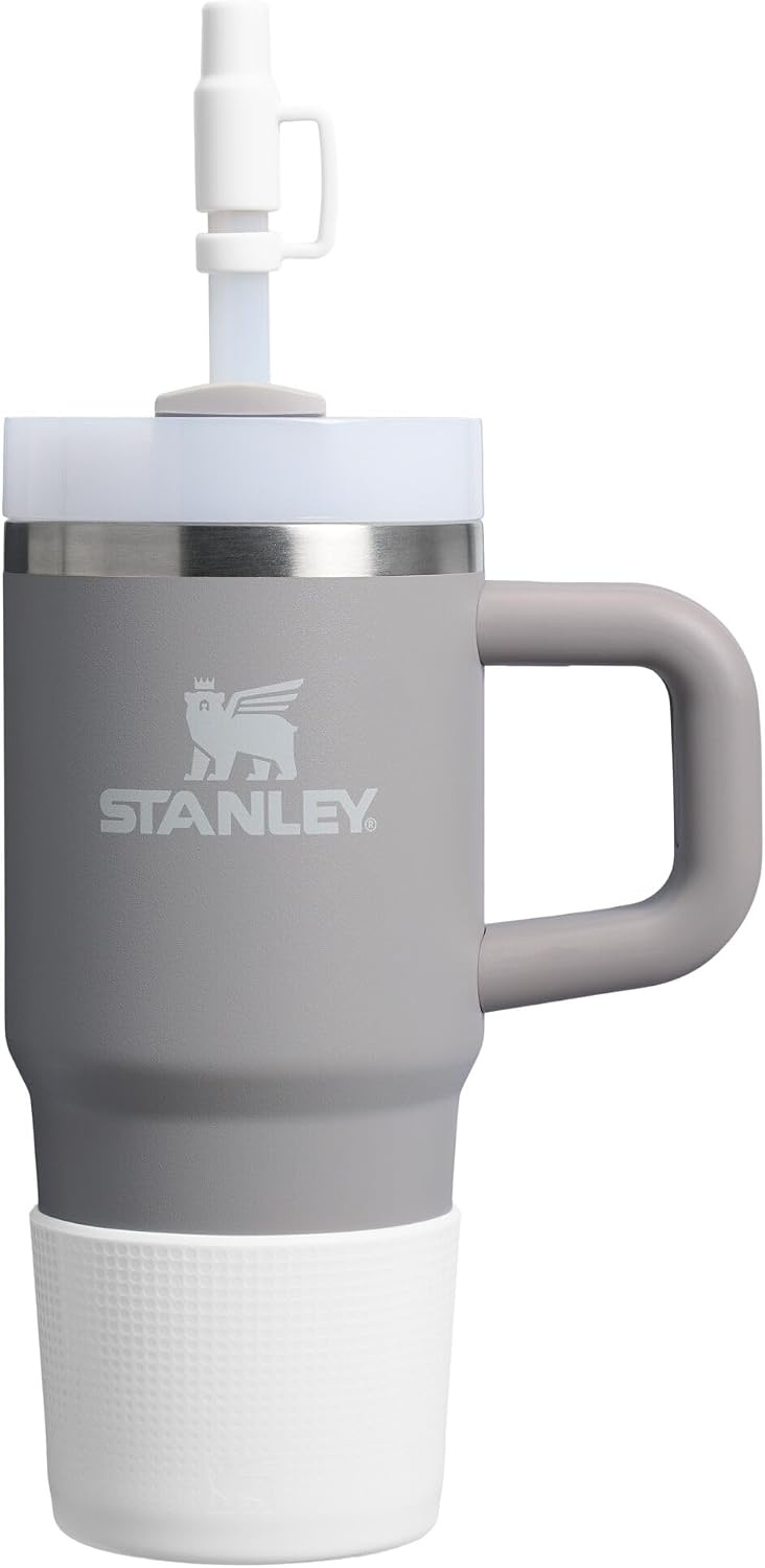 image:imageStanley Quencher Boot and Straw Cover Cap AntiSlip Silicone Protector for Tumbler with Handle Accessory Set for Stainless Steel Drinking Cup BPAFreePale Stone