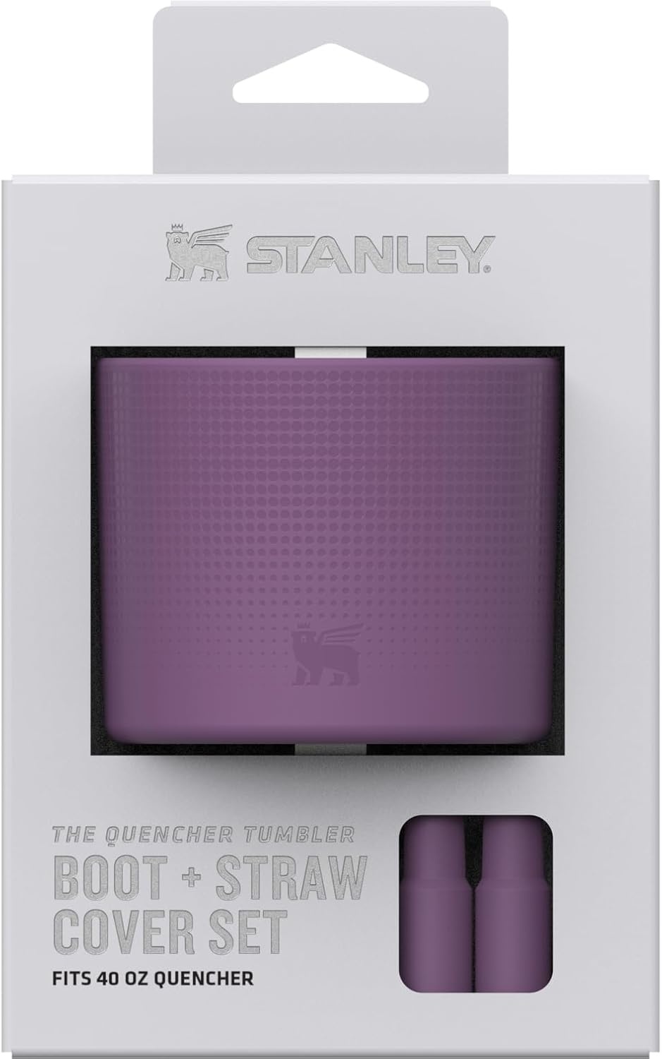 image:imageStanley Quencher Boot and Straw Cover Cap AntiSlip Silicone Protector for Tumbler with Handle Accessory Set for Stainless Steel Drinking Cup BPAFreeDark Lilac