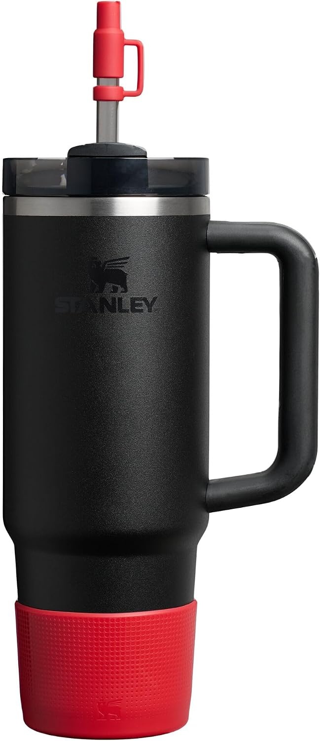 image:imageStanley Quencher Boot and Straw Cover Cap AntiSlip Silicone Protector for Tumbler with Handle Accessory Set for Stainless Steel Drinking Cup BPAFreeChili Red
