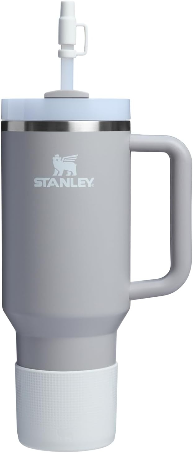 image:imageStanley Quencher Boot and Straw Cover Cap AntiSlip Silicone Protector for Tumbler with Handle Accessory Set for Stainless Steel Drinking Cup BPAFreePale Stone