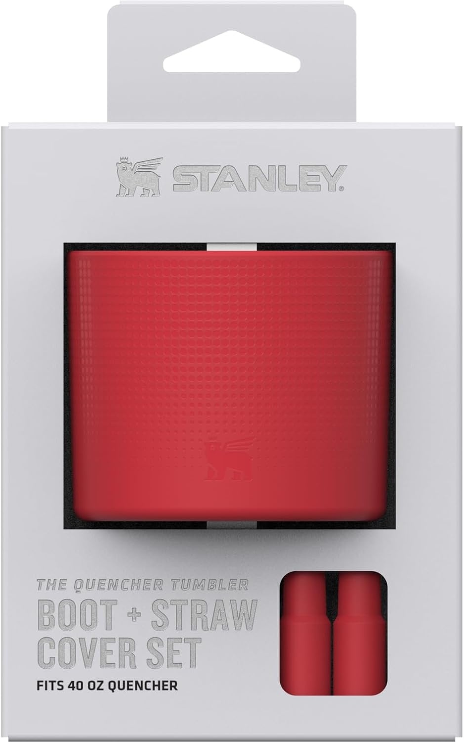 image:imageStanley Quencher Boot and Straw Cover Cap AntiSlip Silicone Protector for Tumbler with Handle Accessory Set for Stainless Steel Drinking Cup BPAFreeChili Red