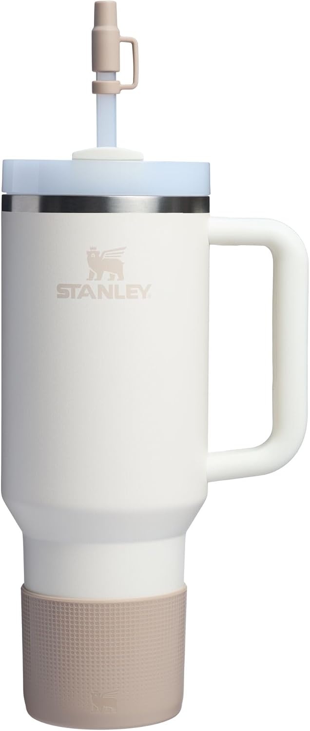 image:imageStanley Quencher Boot and Straw Cover Cap AntiSlip Silicone Protector for Tumbler with Handle Accessory Set for Stainless Steel Drinking Cup BPAFreeSand