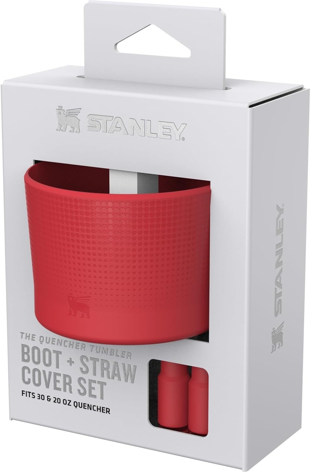 image:imageStanley Quencher Boot and Straw Cover Cap AntiSlip Silicone Protector for Tumbler with Handle Accessory Set for Stainless Steel Drinking Cup BPAFreeChili Red