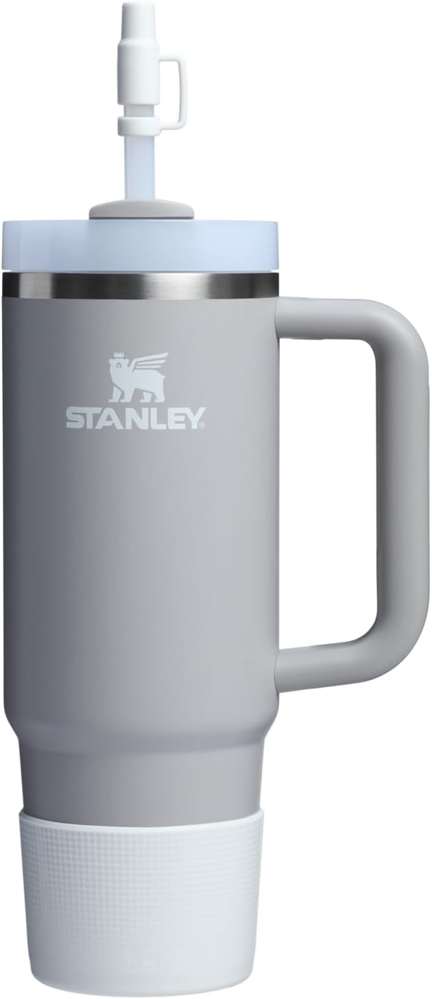 image:imageStanley Quencher Boot and Straw Cover Cap AntiSlip Silicone Protector for Tumbler with Handle Accessory Set for Stainless Steel Drinking Cup BPAFreePale Stone