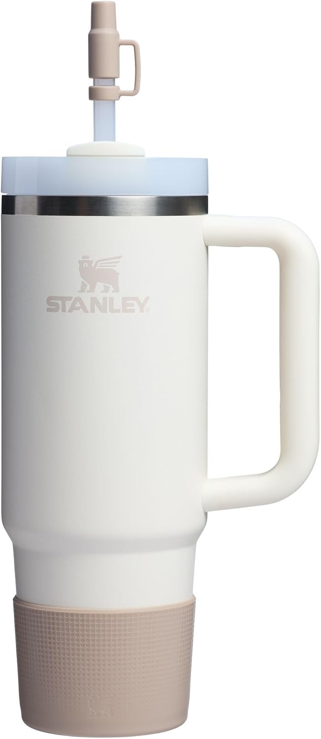 image:imageStanley Quencher Boot and Straw Cover Cap AntiSlip Silicone Protector for Tumbler with Handle Accessory Set for Stainless Steel Drinking Cup BPAFreeSand