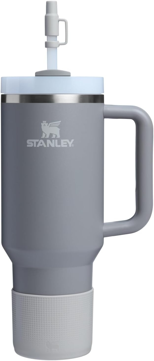image:imageStanley Quencher Boot and Straw Cover Cap AntiSlip Silicone Protector for Tumbler with Handle Accessory Set for Stainless Steel Drinking Cup BPAFreeAsh