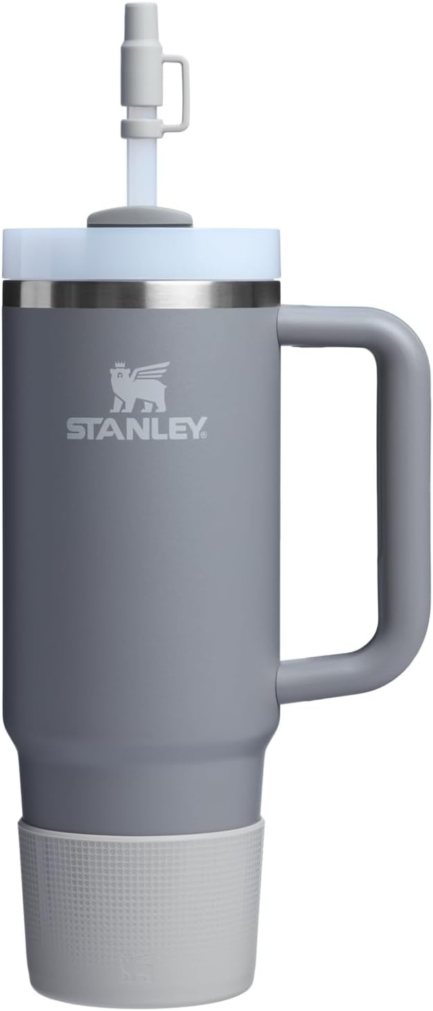 image:imageStanley Quencher Boot and Straw Cover Cap AntiSlip Silicone Protector for Tumbler with Handle Accessory Set for Stainless Steel Drinking Cup BPAFreeAsh