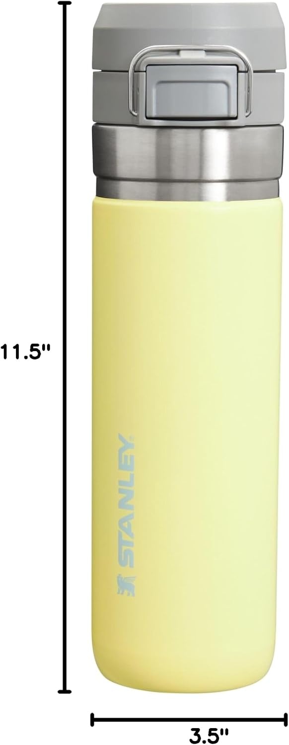 image:imageStanley Quick Flip GO Water Bottle 24 oz Push Button Lid Leakproof and Packable for Travel and Sports Insulated Stainless Steel BPAFree Black 20Pomelo
