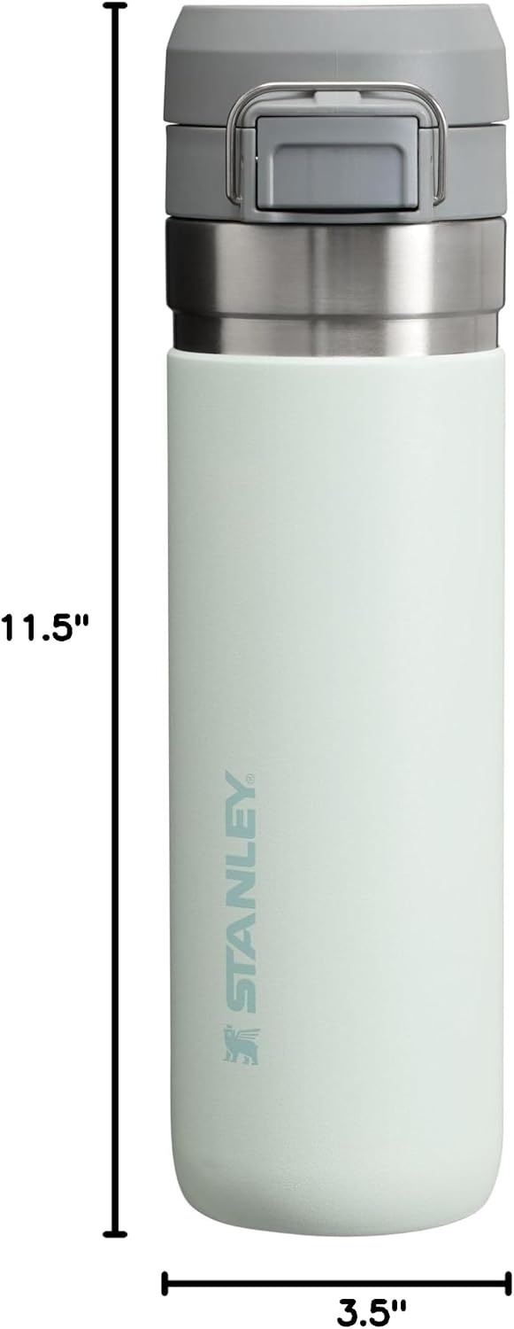 image:imageStanley Quick Flip GO Water Bottle 24 oz Push Button Lid Leakproof and Packable for Travel and Sports Insulated Stainless Steel BPAFree Mist24 Ounces