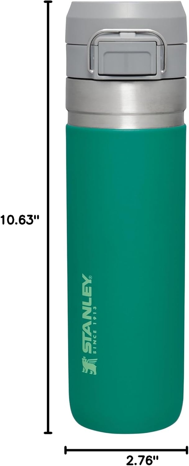 image:imageStanley Quick Flip GO Water Bottle 36 oz Push Button Lid Leakproof and Packable for Travel and Sports Insulated Stainless Steel BPAFree BlackAlpine