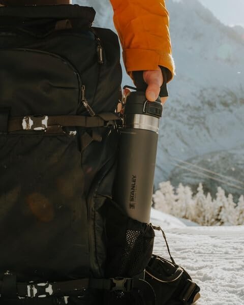image:imageStanley Quick Flip GO Water Bottle 36 oz Push Button Lid Leakproof and Packable for Travel and Sports Insulated Stainless Steel BPAFree BlackCharcoal