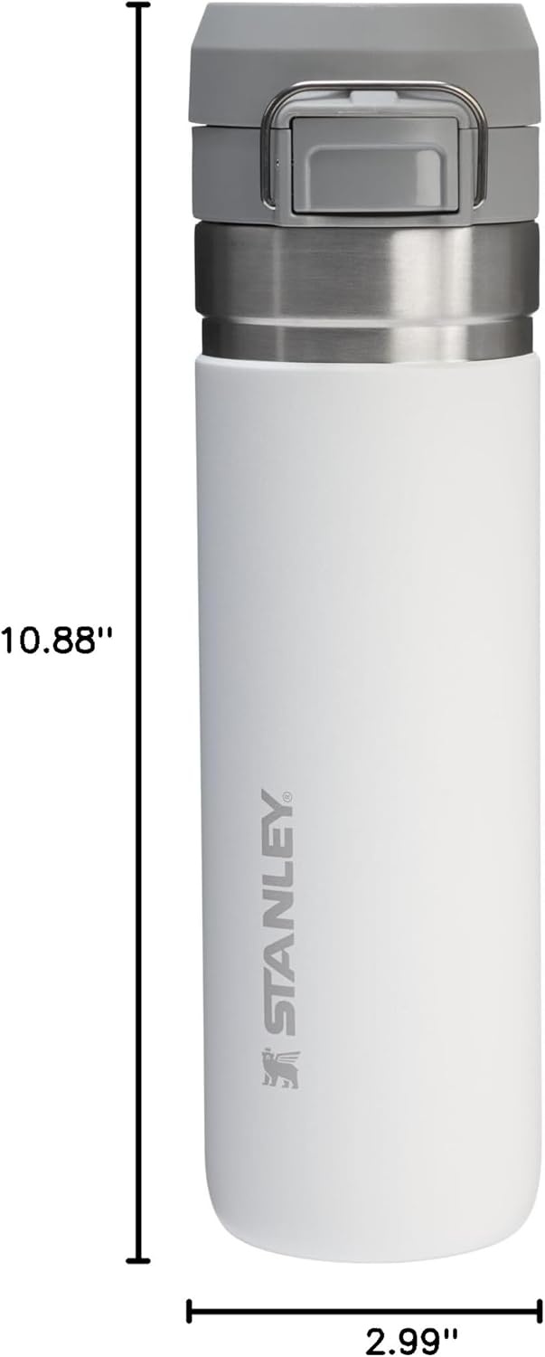 image:imageStanley Quick Flip GO Water Bottle 36 oz Push Button Lid Leakproof and Packable for Travel and Sports Insulated Stainless Steel BPAFree BlackFrost