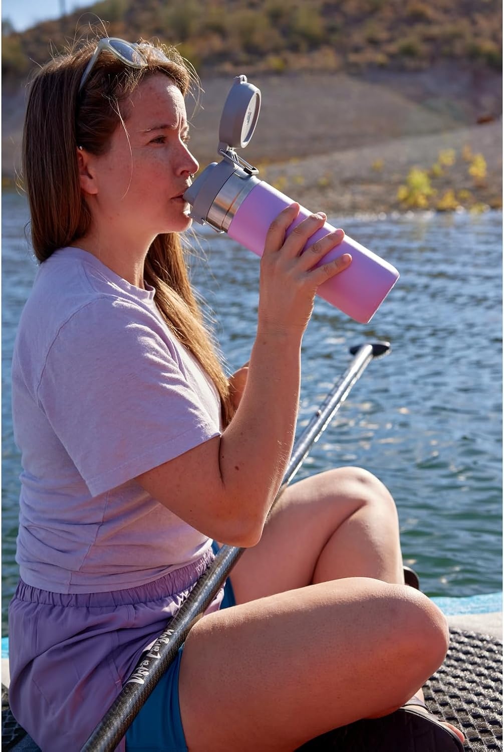 image:imageStanley Quick Flip GO Water Bottle 36 oz Push Button Lid Leakproof and Packable for Travel and Sports Insulated Stainless Steel BPAFree BlackFrost