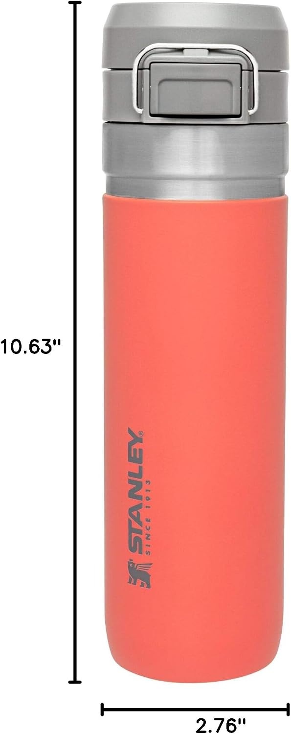 image:imageStanley Quick Flip GO Water Bottle 36 oz Push Button Lid Leakproof and Packable for Travel and Sports Insulated Stainless Steel BPAFree BlackGuava