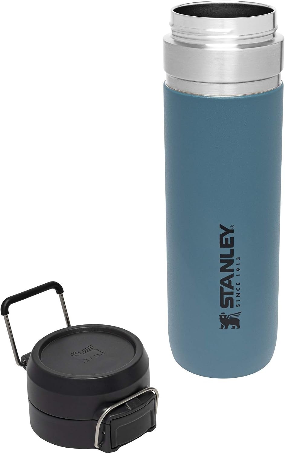 image:imageStanley Quick Flip GO Water Bottle 36 oz Push Button Lid Leakproof and Packable for Travel and Sports Insulated Stainless Steel BPAFree BlackLagoon