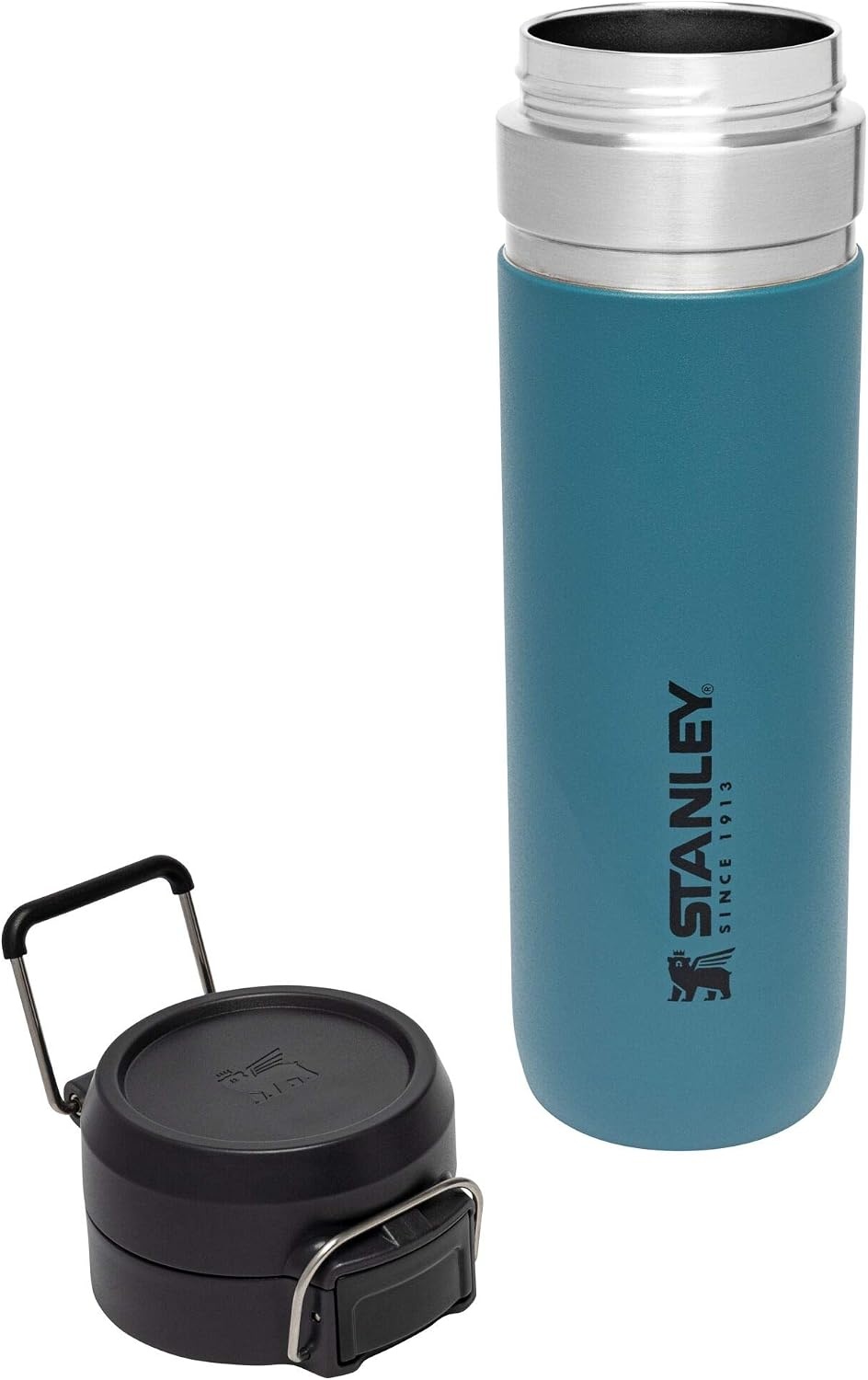 image:imageStanley Quick Flip GO Water Bottle 36 oz Push Button Lid Leakproof and Packable for Travel and Sports Insulated Stainless Steel BPAFree BlackLagoon