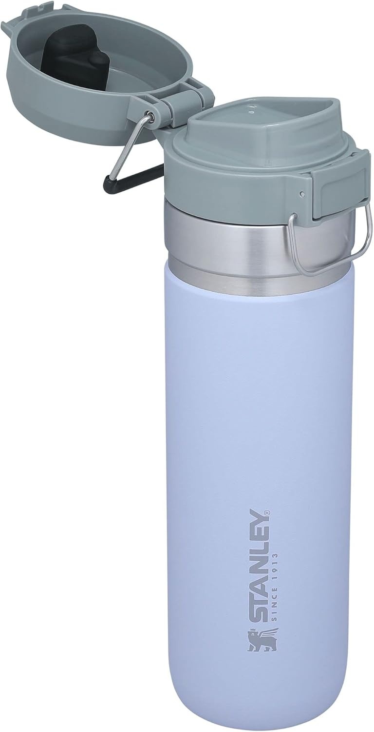 image:imageStanley Quick Flip GO Water Bottle 36 oz Push Button Lid Leakproof and Packable for Travel and Sports Insulated Stainless Steel BPAFree BlackLilac