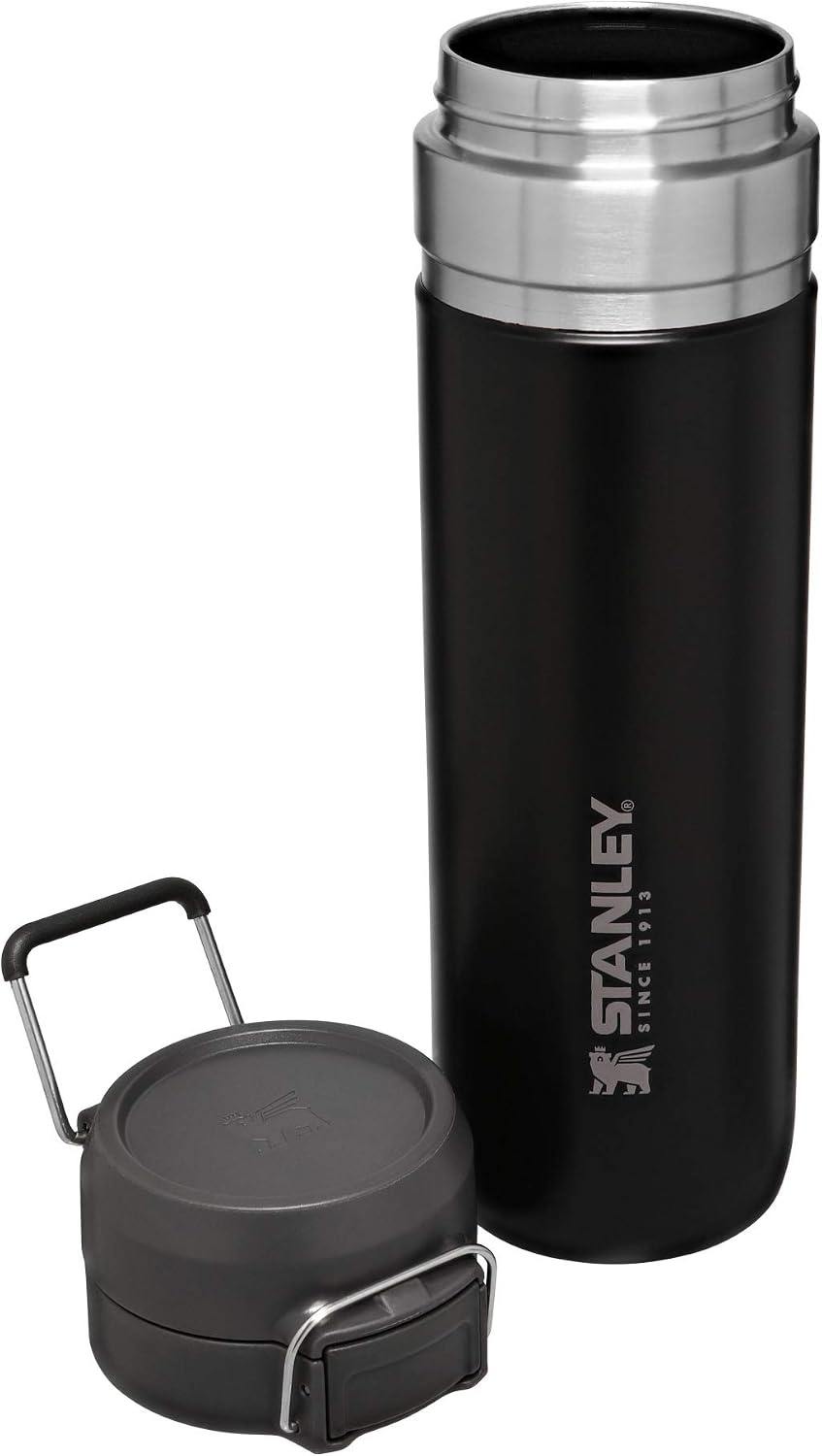 image:imageStanley Quick Flip GO Water Bottle 36 oz Push Button Lid Leakproof and Packable for Travel and Sports Insulated Stainless Steel BPAFree BlackMatte Black