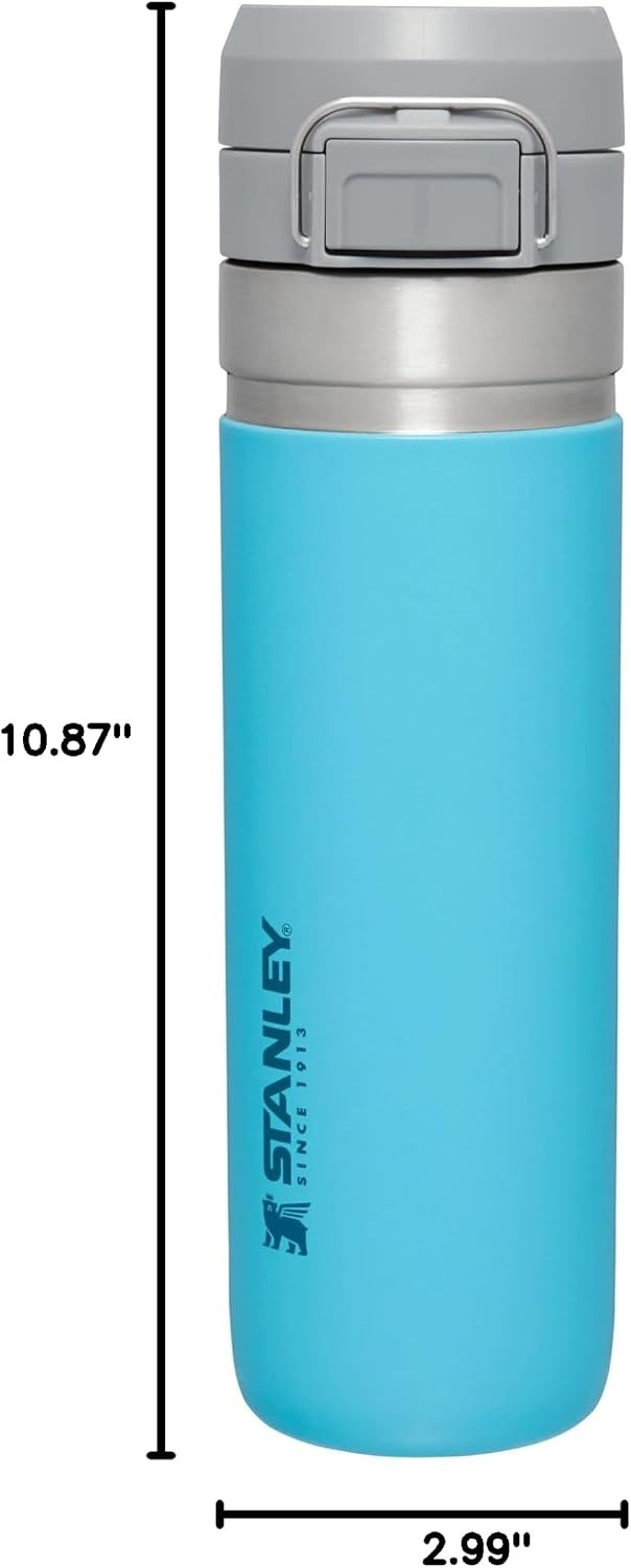 image:imageStanley Quick Flip GO Water Bottle 36 oz Push Button Lid Leakproof and Packable for Travel and Sports Insulated Stainless Steel BPAFree BlackPool