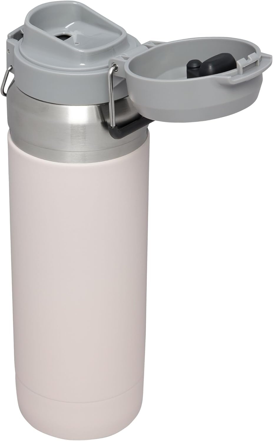 image:imageStanley Quick Flip GO Water Bottle 36 oz Push Button Lid Leakproof and Packable for Travel and Sports Insulated Stainless Steel BPAFree BlackRose Quartz