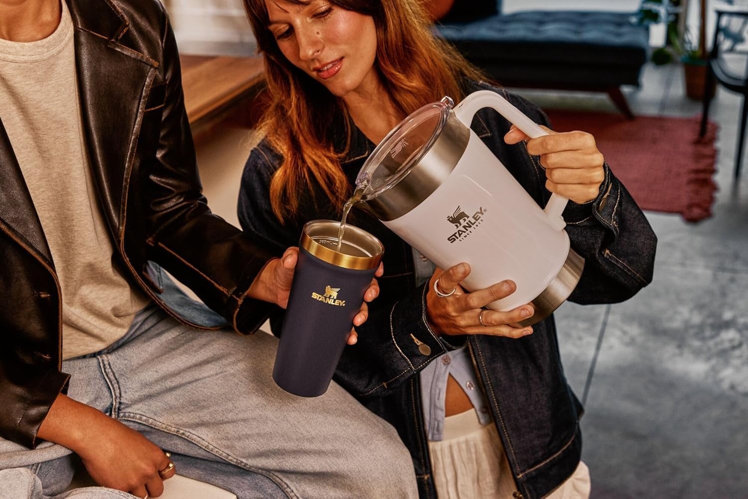 image:imageStanley StayChill Pitcher 64 oz Cold Water Beer and Drink Pitcher with Lid Large Capacity Durable Beverage Container with Handle Insulated Stainless Steel BPAFreePeach Rose