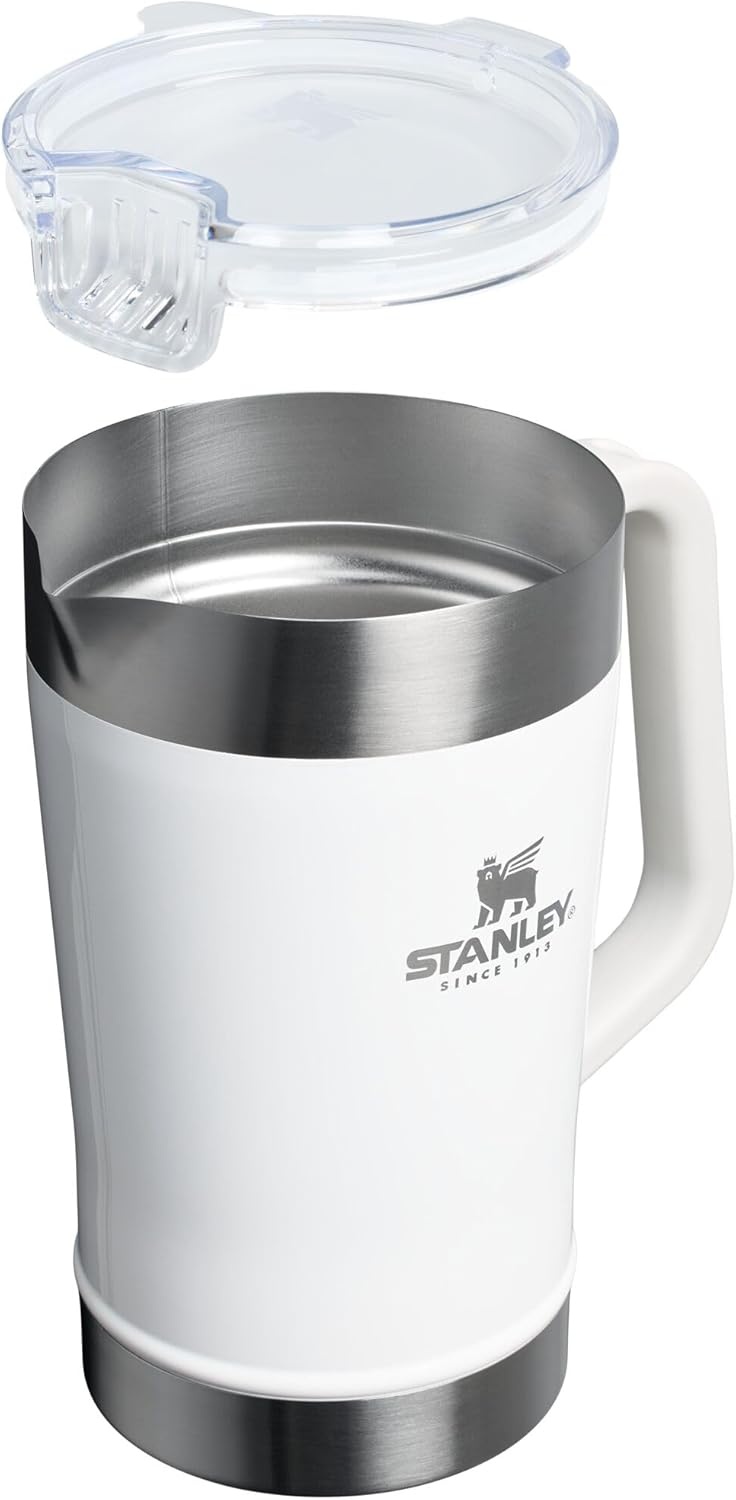 image:imageStanley StayChill Pitcher 64 oz Cold Water Beer and Drink Pitcher with Lid Large Capacity Durable Beverage Container with Handle Insulated Stainless Steel BPAFreeFrost Gloss