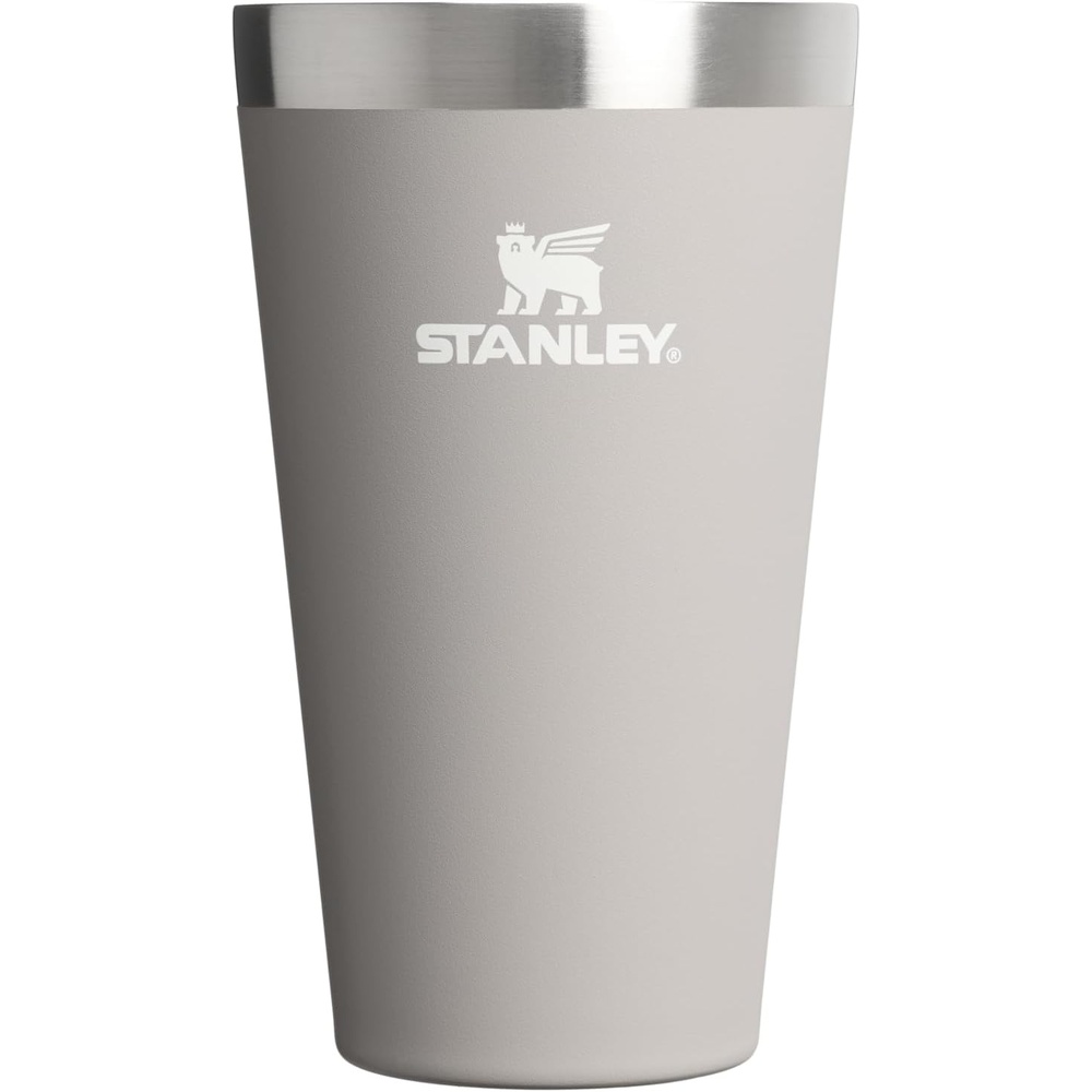 image:imageSTANLEY Adventure Stacking Beer Pint Glass Stackable Drinking Cup for Cold Beverages Dishwasher Safe Insulated Stainless Steel Tumbler BPAFreeAsh