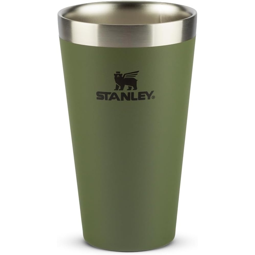 image:imageSTANLEY Adventure Stacking Beer Pint Glass Stackable Drinking Cup for Cold Beverages Dishwasher Safe Insulated Stainless Steel Tumbler BPAFreeDried Pine