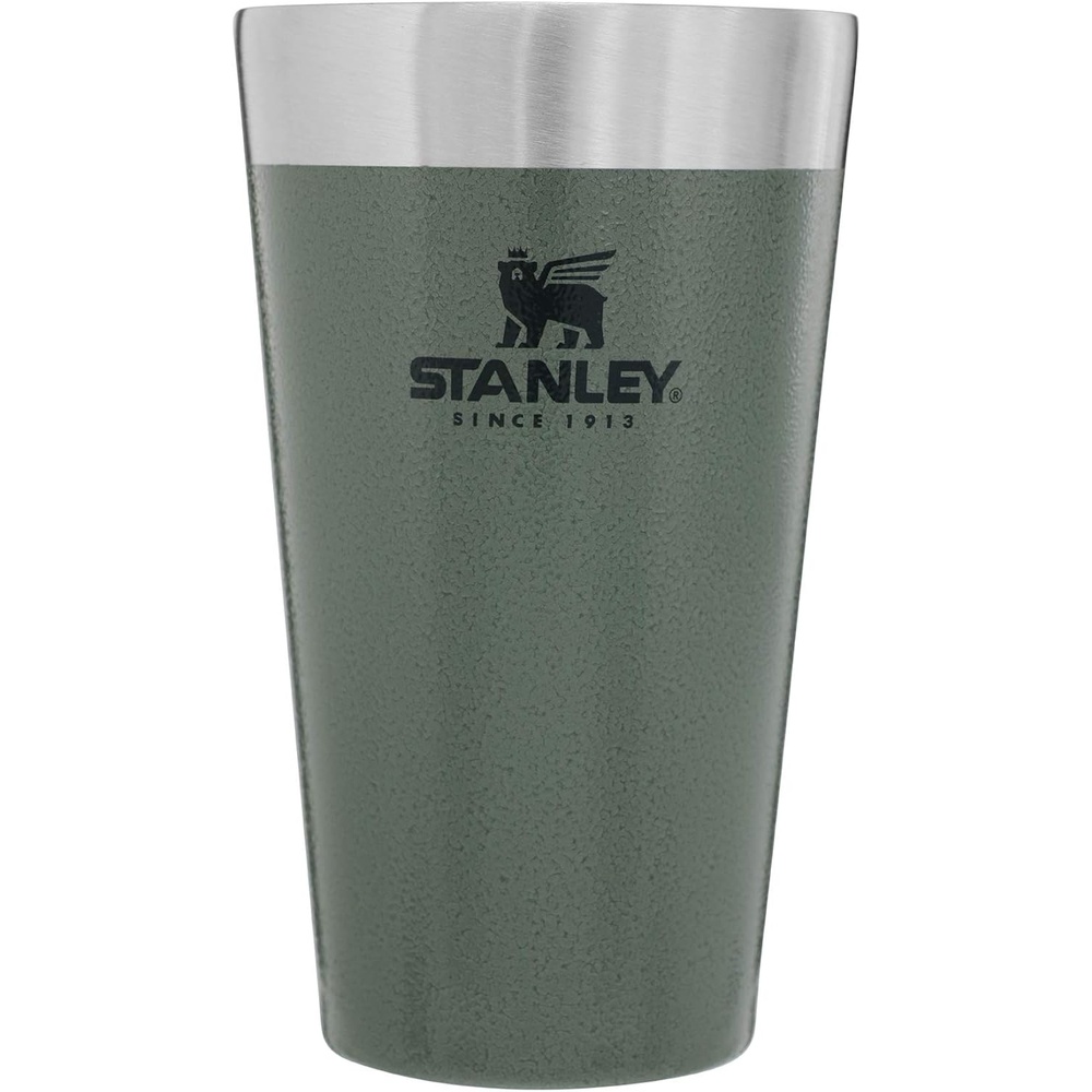 image:imageSTANLEY Adventure Stacking Beer Pint Glass 16oz Stackable Drinking Cup for Cold Beverages Dishwasher Safe Insulated Stainless Steel Tumbler BPAFree Hammertone Green16 Ounces