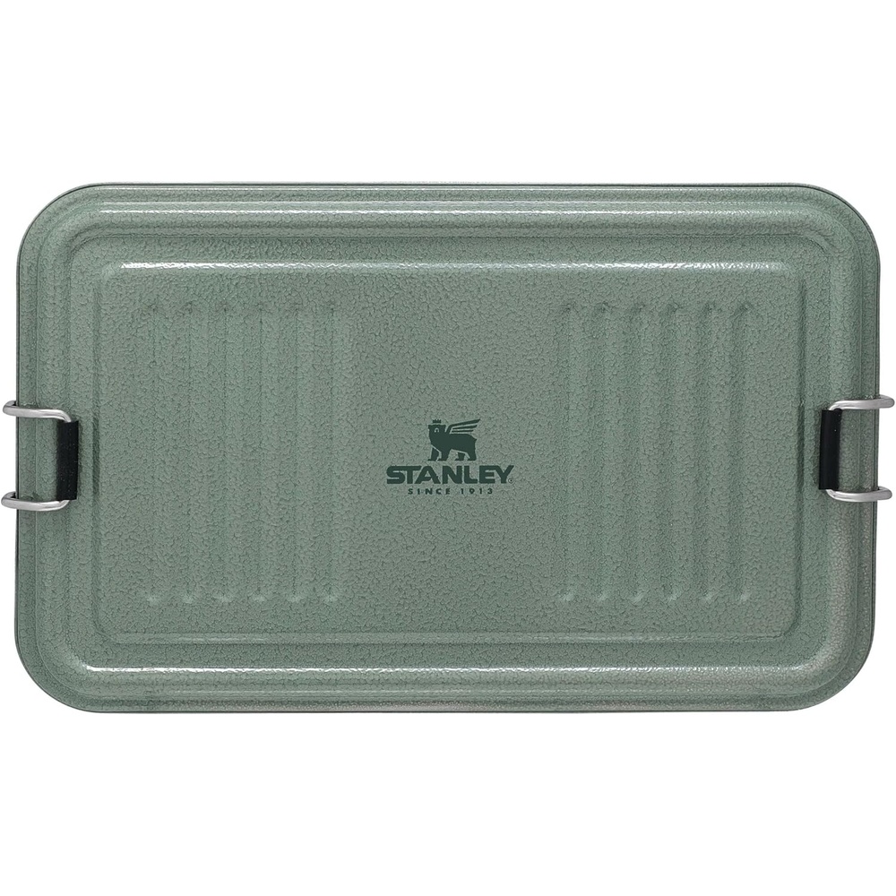 image:imageSTANLEY Classic Legendary Useful Box 125 qt Metal Snack and Lunch Box Durable Stainless Steel Travel Food Storage Container Hiking Camping School or Work BPAFree Hammertone Green