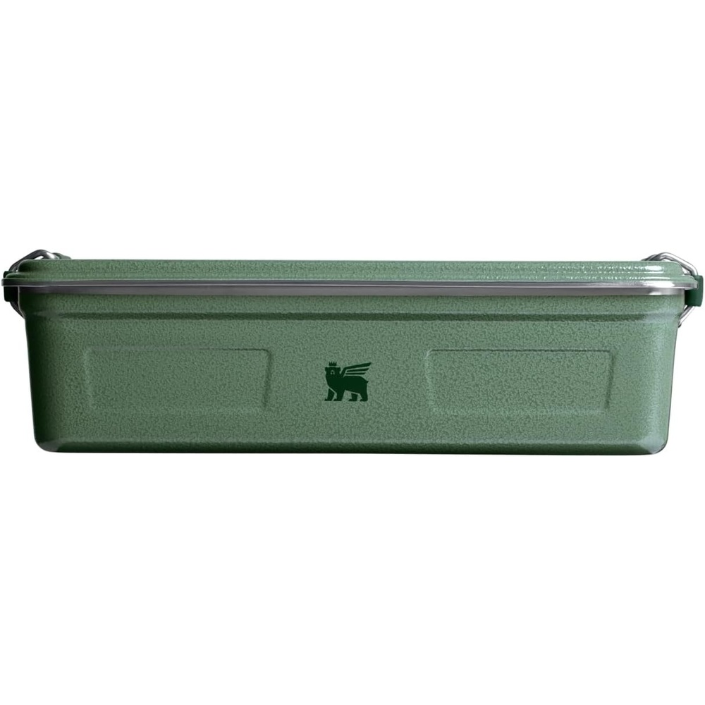 image:imageSTANLEY Classic Legendary Useful Box 38 qt Metal Snack and Lunch Box Durable Stainless Steel Travel Food Storage Container Hiking Camping School or Work BPAFree Hammertone GreenHammertone Green