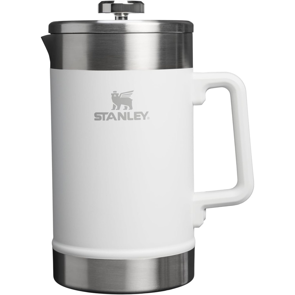 image:imageSTANLEY Classic StayHot French Press Coffee Maker 48 oz 5 Minute Brew 4 Hours Hot Mesh Filter for Coffee Grounds Insulated Stainless Steel French Press BPAFree Black 20Frost