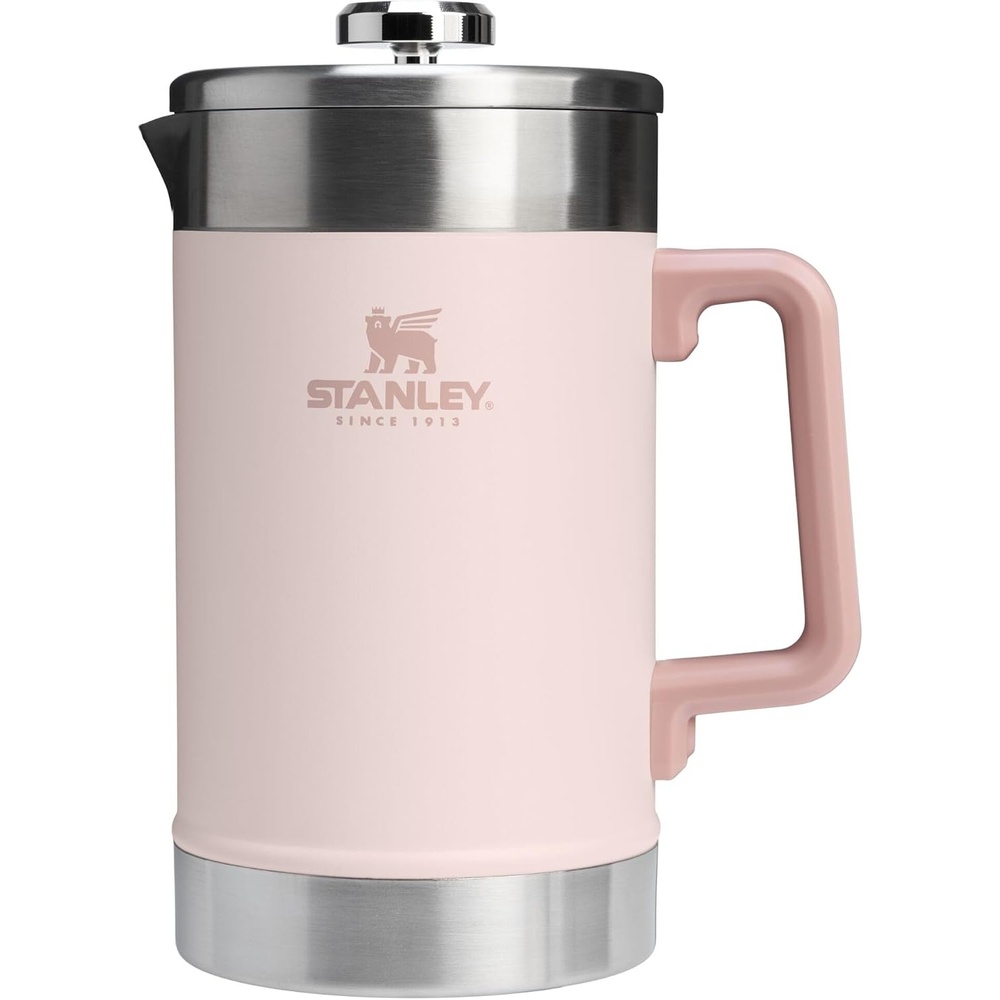 image:imageSTANLEY Classic StayHot French Press Coffee Maker 48 oz 5 Minute Brew 4 Hours Hot Mesh Filter for Coffee Grounds Insulated Stainless Steel French Press BPAFree Black 20Rose Quartz