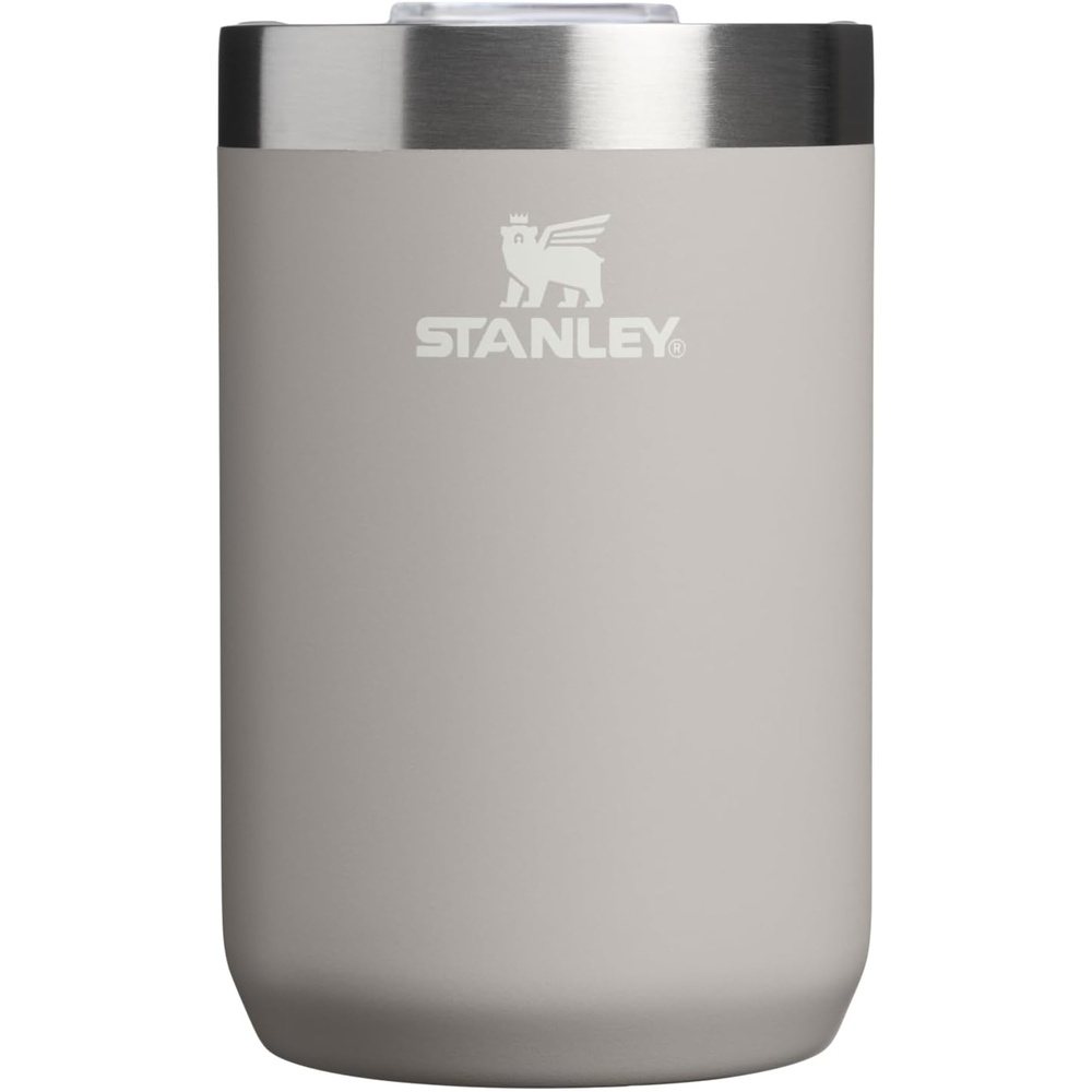 image:imageSTANLEY Everyday Camp Cup 12 oz Drink Through Lid Cup for Coffee Tea and Drinks Insulated Stainless Steel BPAFree Hammertone GreenAsh