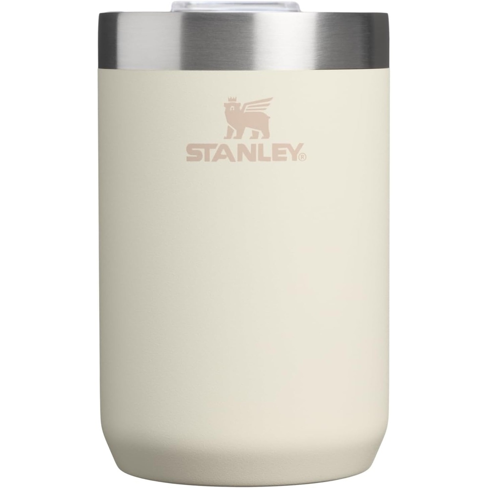 image:imageSTANLEY Everyday Camp Cup 12 oz Drink Through Lid Cup for Coffee Tea and Drinks Insulated Stainless Steel BPAFree Hammertone GreenCream