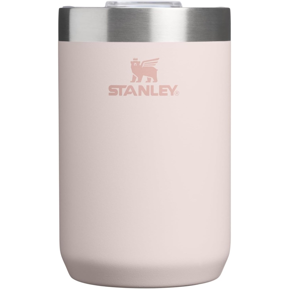 image:imageSTANLEY Everyday Camp Cup 12 oz Drink Through Lid Cup for Coffee Tea and Drinks Insulated Stainless Steel BPAFree Hammertone GreenRose Quartz
