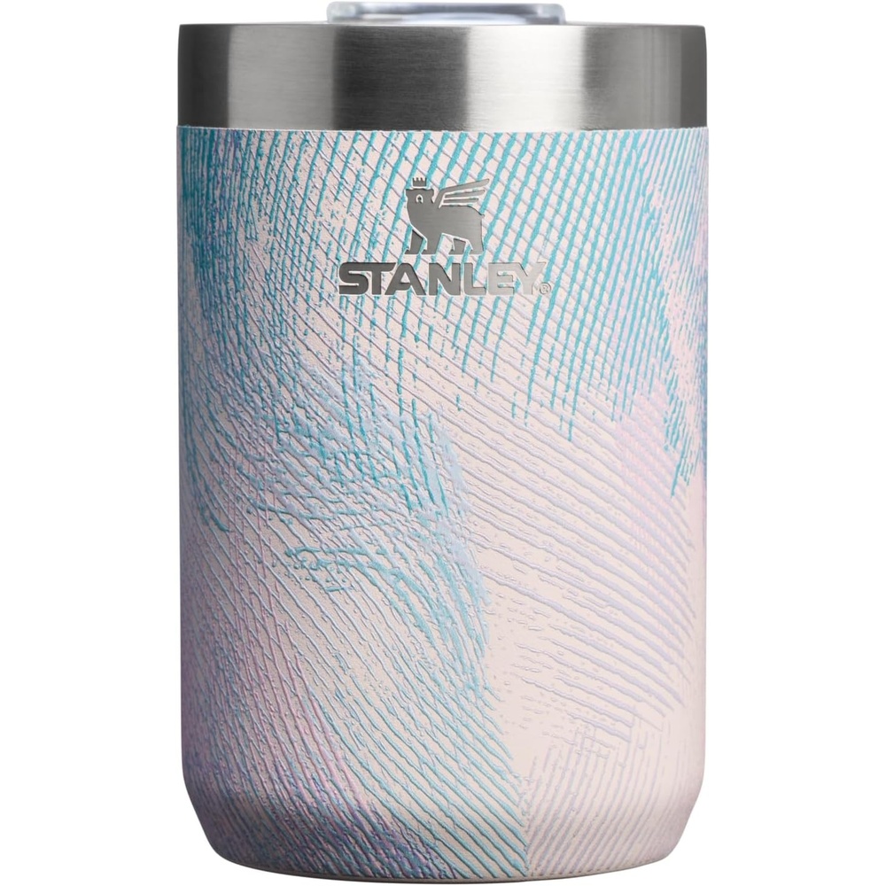 image:imageSTANLEY Everyday Camp Cup 12 oz Drink Through Lid Cup for Coffee Tea and Drinks Insulated Stainless Steel BPAFree Hammertone GreenSea Glass Plume