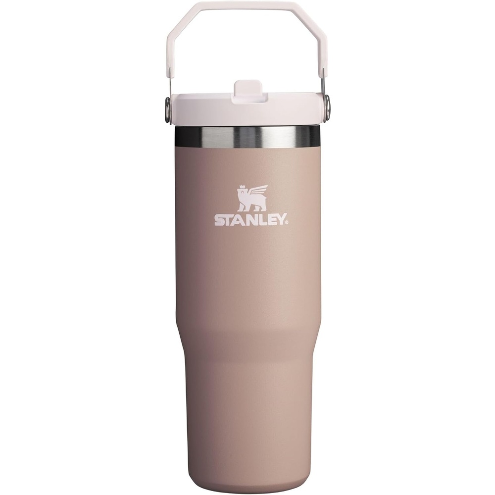image:imageSTANLEY IceFlow 20 Flip Straw Tumbler 20 oz Pomelo Easy Carry Handle Twist On Lid and Flip Up Straw Leak Resistant Water Bottle Insulated Stainless Steel BPAFreeAlmond Rose