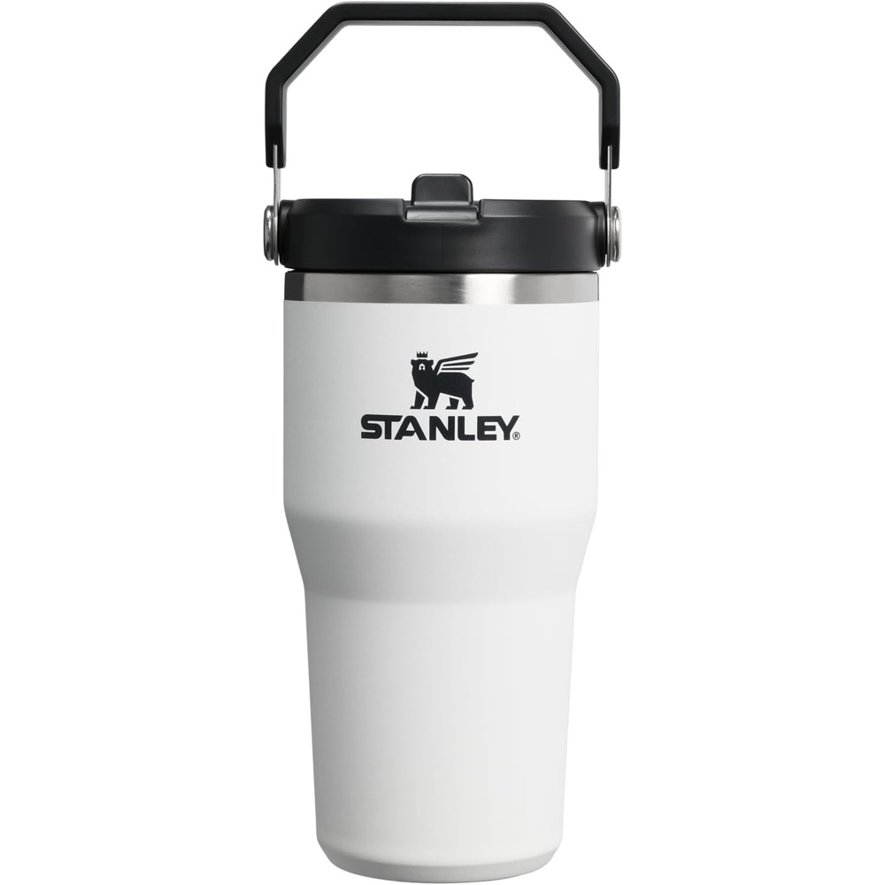 image:imageSTANLEY IceFlow 20 Flip Straw Tumbler 20 oz Pomelo Easy Carry Handle Twist On Lid and Flip Up Straw Leak Resistant Water Bottle Insulated Stainless Steel BPAFreeChalk