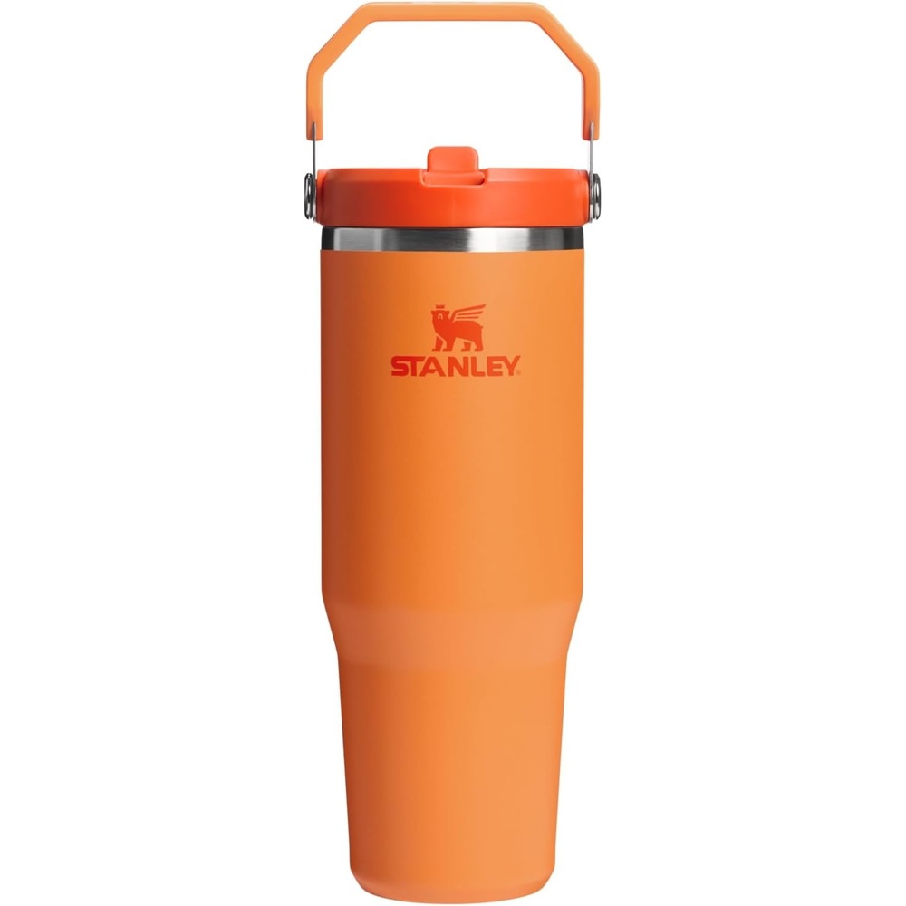 image:imageSTANLEY IceFlow 20 Flip Straw Tumbler 20 oz Pomelo Easy Carry Handle Twist On Lid and Flip Up Straw Leak Resistant Water Bottle Insulated Stainless Steel BPAFreeGoldenrod Coral