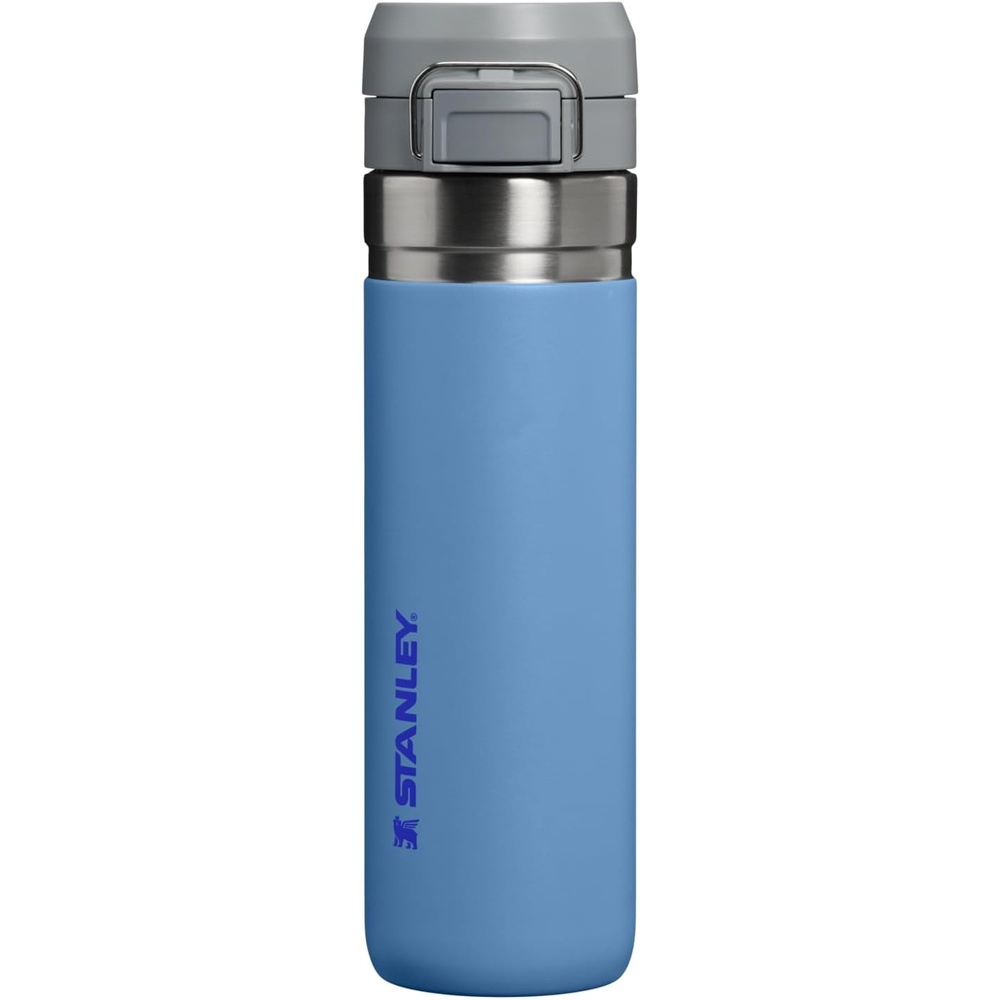 image:imageSTANLEY Quick Flip GO Water Bottle 24 oz Push Button Lid Leakproof and Packable for Travel and Sports Insulated Stainless Steel BPAFree Blue Sky