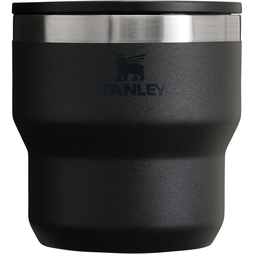 image:imageSTANLEY StayHot Stacking Camp Cup Press In Drink Through Lid Cup for Coffee Tea and Drinks Insulated Stainless Steel Coffee Mug BPAFreeBlack 20