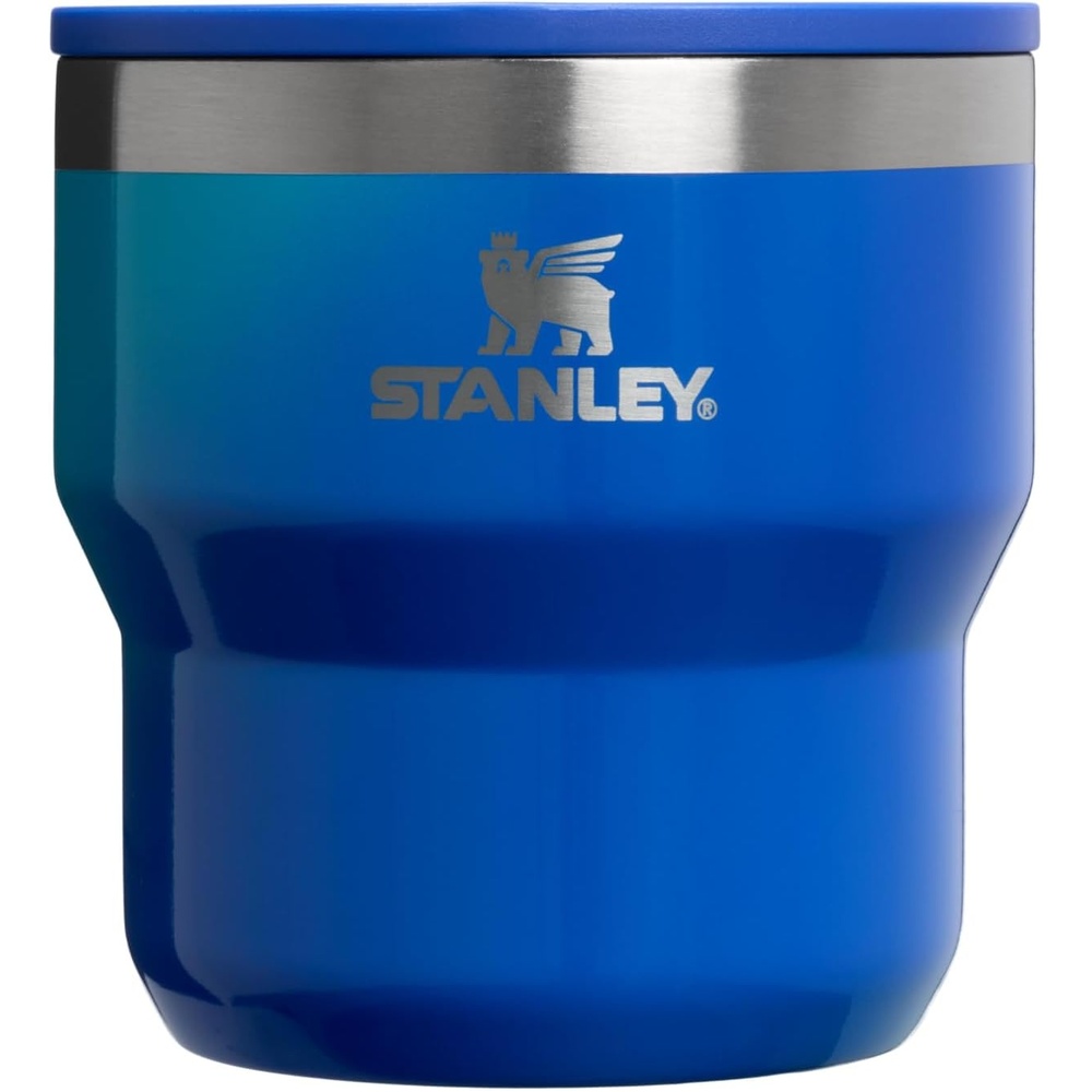 image:imageSTANLEY StayHot Stacking Camp Cup Press In Drink Through Lid Cup for Coffee Tea and Drinks Insulated Stainless Steel Coffee Mug BPAFreeSea Glass Aura