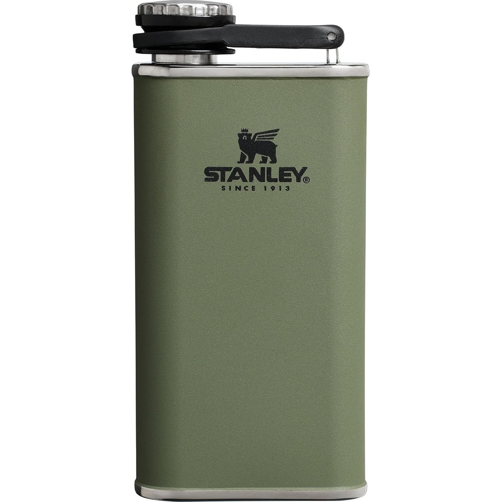 image:imageStanley Classic Easy Fill Wide Mouth Flask 8 oz Leakproof Hip Flask Hinge Connected Never Lose Cap Insulated Stainless Steel Liquor Container BPAFree Dried Pine