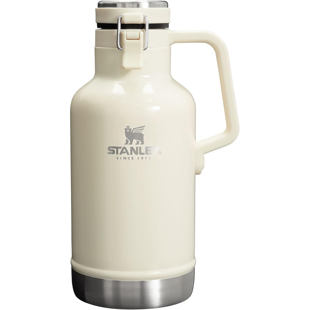 image:imageStanley Classic EasyPour Growler 64 oz Keeps Beer Cold or Coffee Hot Leakproof Steel Lined Lid and Easy to Carry Handle Insulated Stainless Steel BPAFree GreenCream Gloss