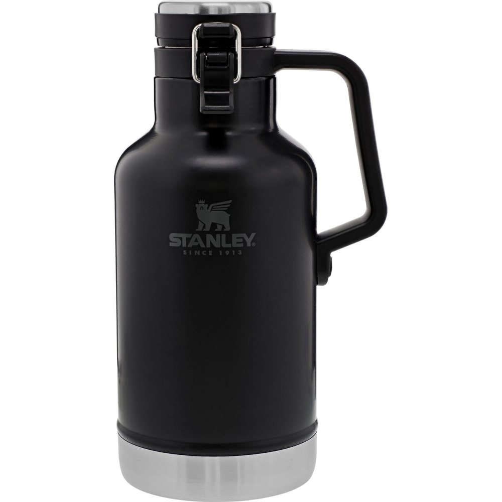image:imageStanley Classic EasyPour Growler 64 oz Keeps Beer Cold or Coffee Hot Leakproof Steel Lined Lid and Easy to Carry Handle Insulated Stainless Steel BPAFree GreenMatte Black
